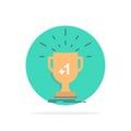 award, trophy, win, prize, first Flat Color Icon Vector