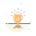 award, trophy, win, prize, first Flat Color Icon Vector