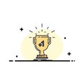 award, trophy, win, prize, first Flat Color Icon Vector