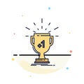 award, trophy, win, prize, first Flat Color Icon Vector