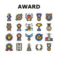 Award For Winner In Championship Icons Set Vector Royalty Free Stock Photo