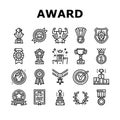 Award For Winner In Championship Icons Set Vector Royalty Free Stock Photo