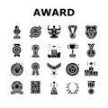 Award For Winner In Championship Icons Set Vector Royalty Free Stock Photo