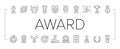 Award For Winner In Championship Icons Set Vector Royalty Free Stock Photo