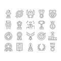 Award For Winner In Championship Icons Set Vector Royalty Free Stock Photo