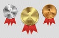 Award winner, prize medal and banner for text. Award medals in shine. Royalty Free Stock Photo