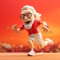 Award-winning Algeapunk Figure With Old Glasses Running