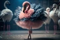 Award-winning Artistry: Flamingo Ballerina on Stage Royalty Free Stock Photo