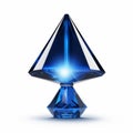 Award Winning Blue Crystal Pyramid Lamp With Gold Tipped Points