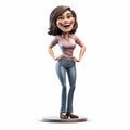 Award-winning Cartoon 3d Woman Figure With Hyperbolic Photo-realistic Style