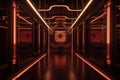 Award-Winning Futuristic Design: Bronze & Dark Maroon Red, Shiny Walls & Neon Lights