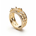 Award-winning King Crown Gold Ring - Inspired By Hurufiyya