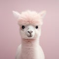 Award-winning Minimalist Photography: Pink Alpaca On Pink Background