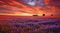 Award-winning Photo Of Australian Lavender Field At Sunset Royalty Free Stock Photo