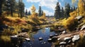 Award-winning Pond Hiking Trail Illustration With Poetcore Aesthetic