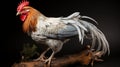 Award-winning Rooster Art: White And Blue Bird On Branch