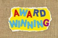 Award winning success champion business contest achievement trophy artistic competition