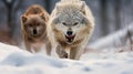 Winter Wolf Hunt: Captivating Facial Expressions In Contemporary Style