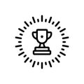 Black line icon for Awarded, bestow and confer
