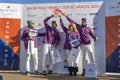Awards ceremony at the Snow Polo World Cup St.Moritz 2024 finals Royalty Free Stock Photo
