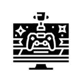 awards game development glyph icon vector illustration