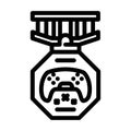 awards game development line icon vector illustration