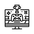 awards game development line icon vector illustration