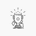 awards, game, sport, trophies, winner Line Icon. Vector isolated illustration