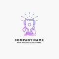 awards, game, sport, trophies, winner Purple Business Logo Template. Place for Tagline