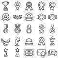 Awards icon vector set. trophy illustration sign collection. winner symbol. Royalty Free Stock Photo
