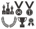 Awards icons set vector