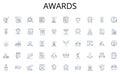 Awards line icons collection. Indexing, Filing, Categorizing, Organizing, Record-keeping, Archiving, Cataloguing vector Royalty Free Stock Photo