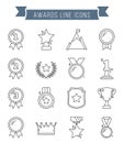 Awards Line Icons Royalty Free Stock Photo