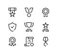 Awards line icons set. Modern linear symbols, simple outline elements collection. Vector line icons