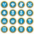 Awards medals cups icons set, simple style Royalty Free Stock Photo