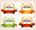 Awards Palms, Laurel Leaves With Banners And Ribbons Royalty Free Stock Photo