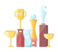 Awards Set Recognition Icons Vector Illustration