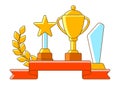 Awards and trophy background. Reward items for sports or corporate competitions.