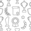 Awards and trophy pattern. Reward items for sports or corporate competitions.