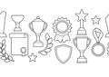 Awards and trophy pattern. Reward items for sports or corporate competitions.