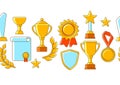 Awards and trophy pattern. Reward items for sports or corporate competitions.