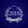 2018 awards. Vintage vector logotype. Royalty Free Stock Photo