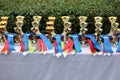 Awards waiting to be assigned after equitation event Royalty Free Stock Photo