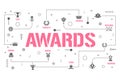 Awards word concepts banner. Winner prize reward. Honors for best sportsmen infographics. Presentation, website. UI UX idea.