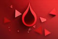 Awareness banner with red paper cut blood drop, Generative AI Royalty Free Stock Photo