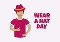 Wear A Hat Day vector