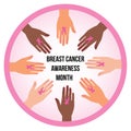 Awareness of breast cancer concept badge or logo