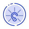 Awareness, Ear, Hear, Hearing, Listen Blue Dotted Line Line Icon