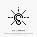 Awareness, Ear, Hear, Hearing, Listen Line Icon Vector