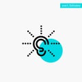 Awareness, Ear, Hear, Hearing, Listen turquoise highlight circle point Vector icon